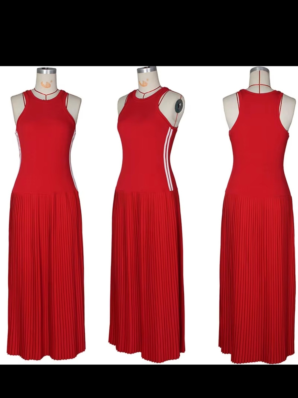 Sleeveless Red Maxi Dress
